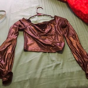 Forever 21 sparkly grey crop top